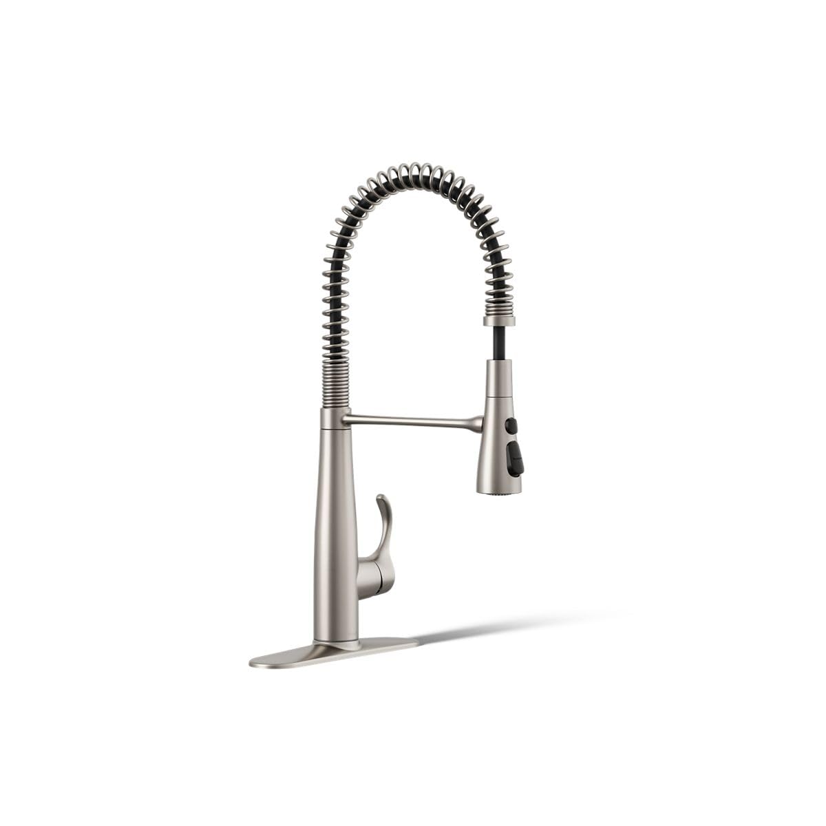 KOHLER 22033-VS Simplice Semi Professional Kitchen Sink Faucet, Pre-Rinse Kitchen & Commercial Faucet, Vibrant Stainless, 9" x 9-1/4" x 21-5/8"