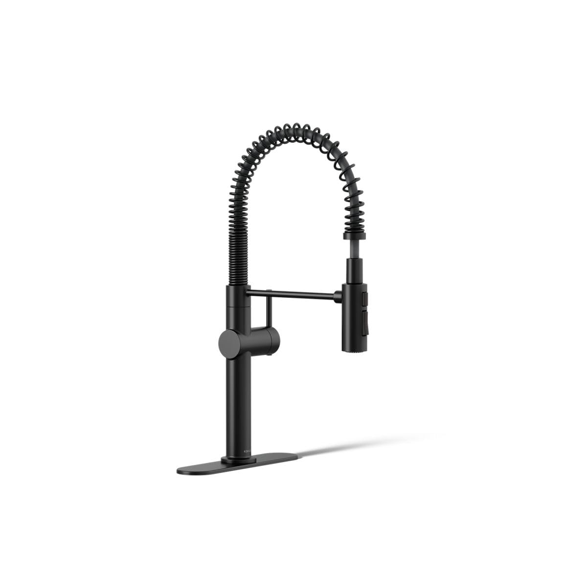 KOHLER 22973-BL Crue High-Arc Kitchen Faucet with Pull Down Spring Spout, Professional Pre-Rinse Kitchen Faucet, Commercial Faucet, Matte Black