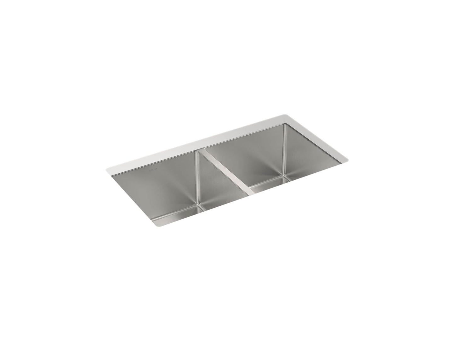 KOHLER Strive 29-1/2" Undermount Double-Bowl Kitchen Sink, Includes Accessories, 16-Gauge Stainless Steel, SilentShield® Sound Absorption, K-33154-NA