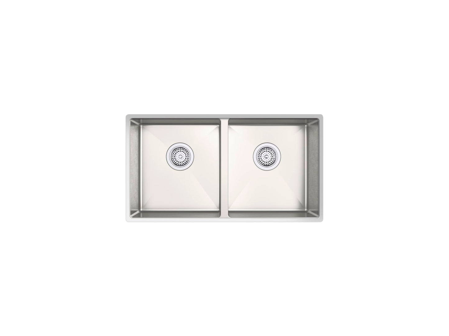 KOHLER Strive 29-1/2" Undermount Double-Bowl Kitchen Sink, Includes Accessories, 16-Gauge Stainless Steel, SilentShield® Sound Absorption, K-33154-NA