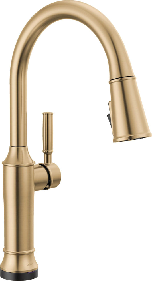 Delta Faucet Renaldi Touchless Kitchen Faucet with Touch Technology, Gold Kitchen Sink Faucet, Delta ProClean Kitchen Faucet, Pull Down Kitchen Faucet, Lumicoat Champagne Bronze 9184TL-CZ-PR-DST