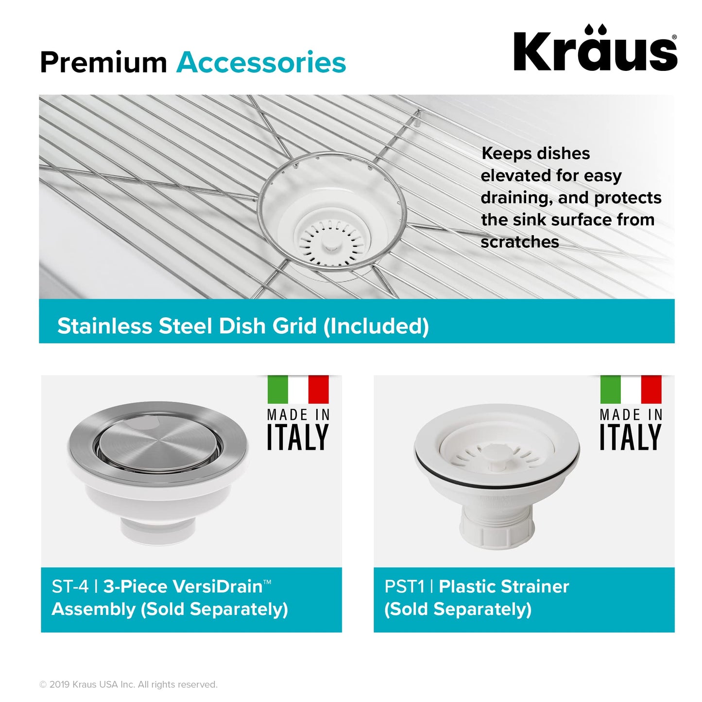 KRAUS KFR1-33GWH Turino Reversible 33-inch Fireclay Farmhouse Flat Apron Front Single Bowl Kitchen Sink with Bottom Grid in Gloss White