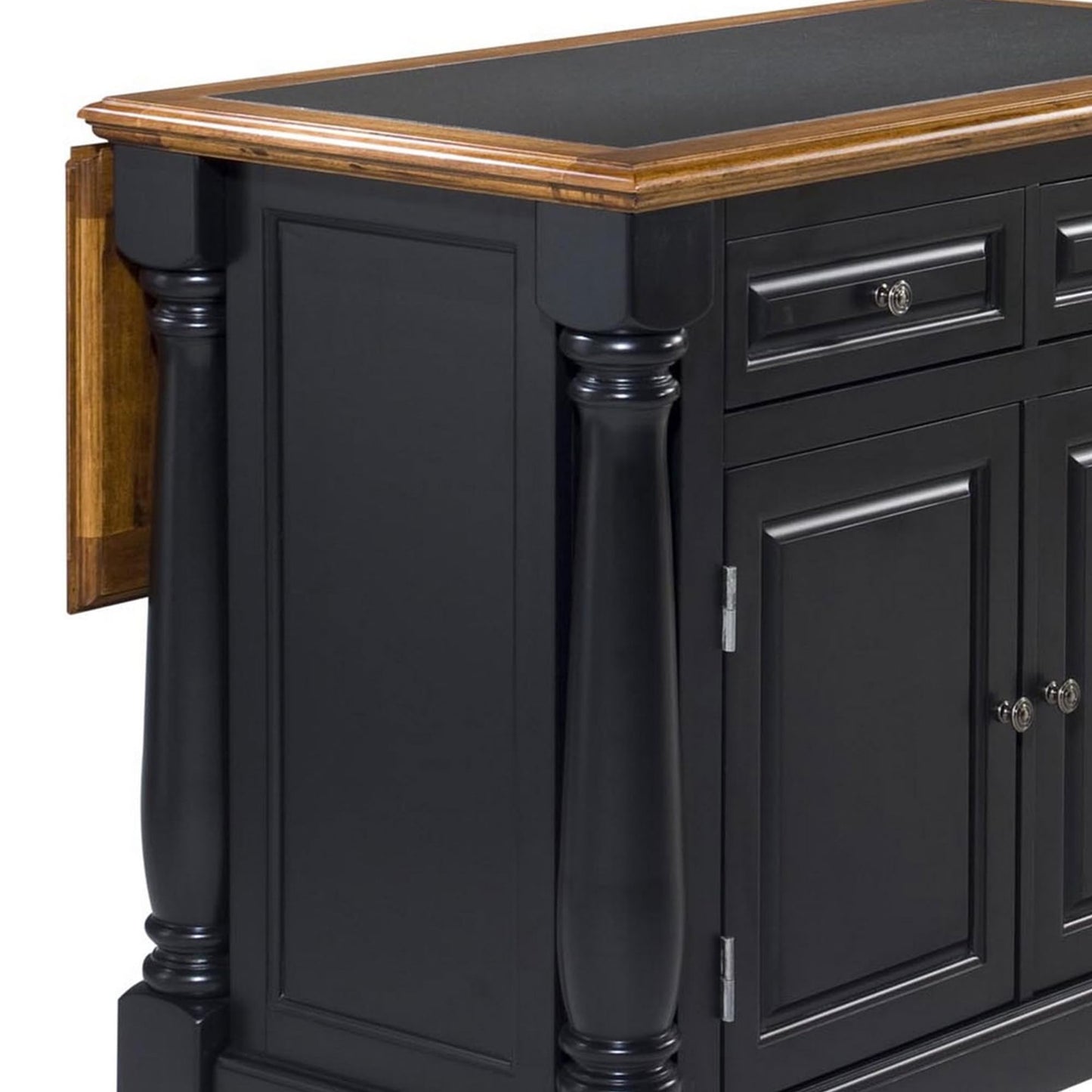 Monarch Black/Distressed Oak Kitchen Island with Granite Top by Home Styles