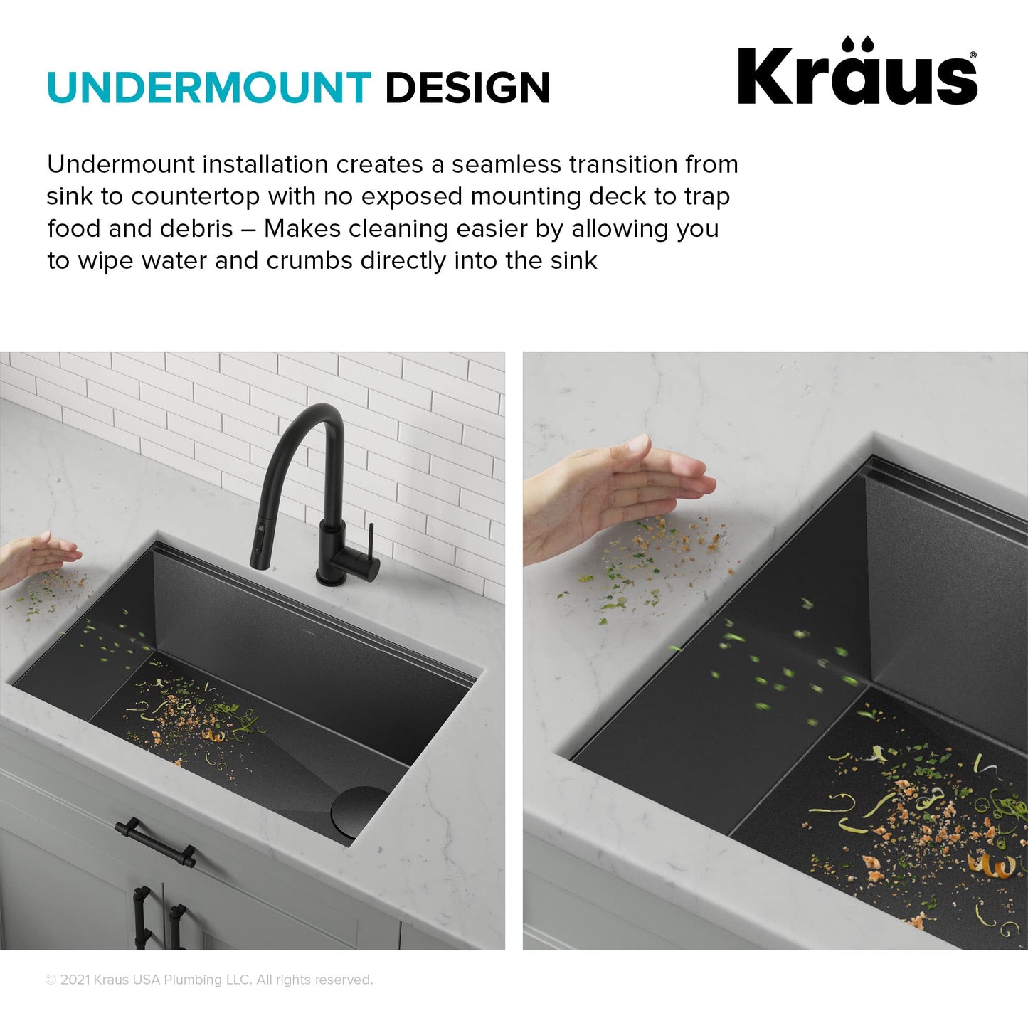 KRAUS Kore Workstation 27-inch Undermount 16 Gauge Black Stainless Kitchen Sink, Single Bowl Kitchen Sink in PVD Gunmetal Finish with Accessories, KWU110-27-PGM
