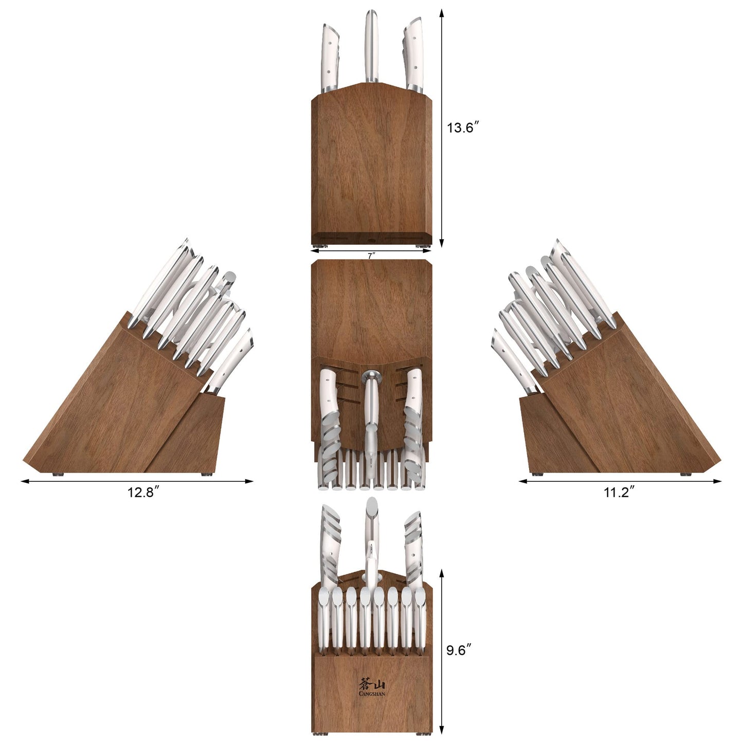 Cangshan HELENA Series German Steel Forged Knife Block Set (23-Piece, White)