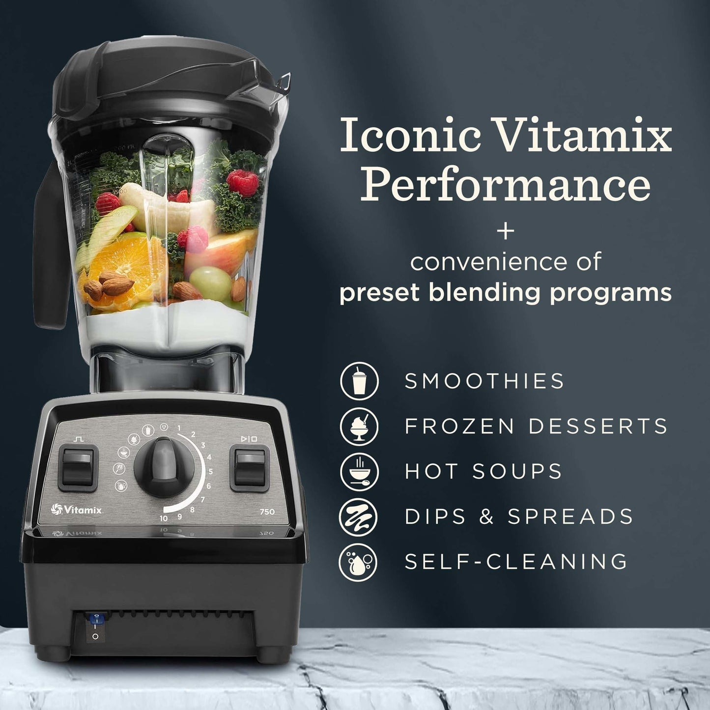 Vitamix Propel Series 750 Blender with Four Blending Programs, Self-Cleaning Program, Professional-Grade Blender for Smoothies, Soups and More, Stainless-Steel Blades, 64 Oz Container, Red