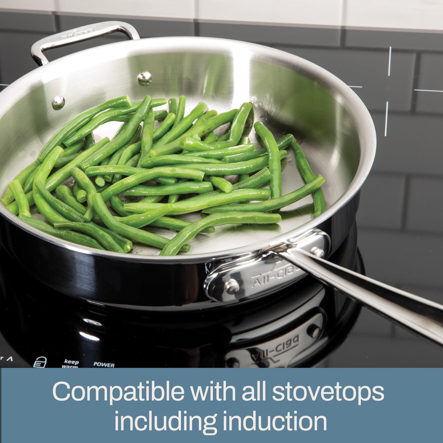 All-Clad D5 Brushed 5 Ply Stainless Steel Cookware Set 10 Piece w/ Frying Pans, Pots and Pans Set, Induction, Oven Broiler Safe 600F, Silver