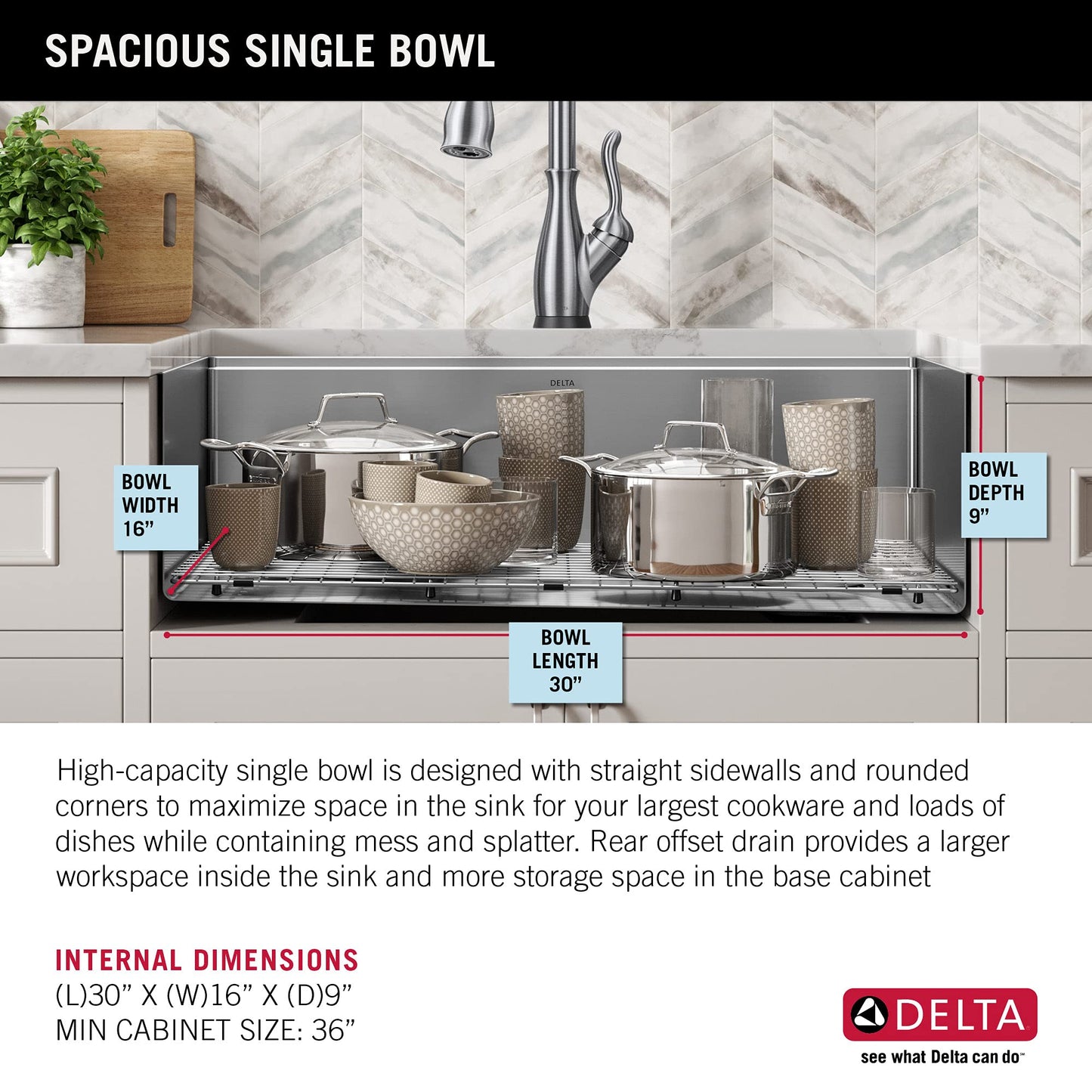 DELTA FAUCET 95B932-32S-SS Lorelai Workstation Kitchen Sink Undermount Stainless Steel Single Bowl with WorkFlow Ledge and Chef’s Kit of 6 Accessories